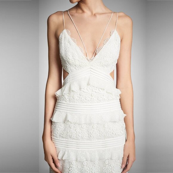 NWT Sachin + Babi Nina Gown White Lace Maxi Dress Long Wedding Boho Cutout Ivory - Picture 2 of 14